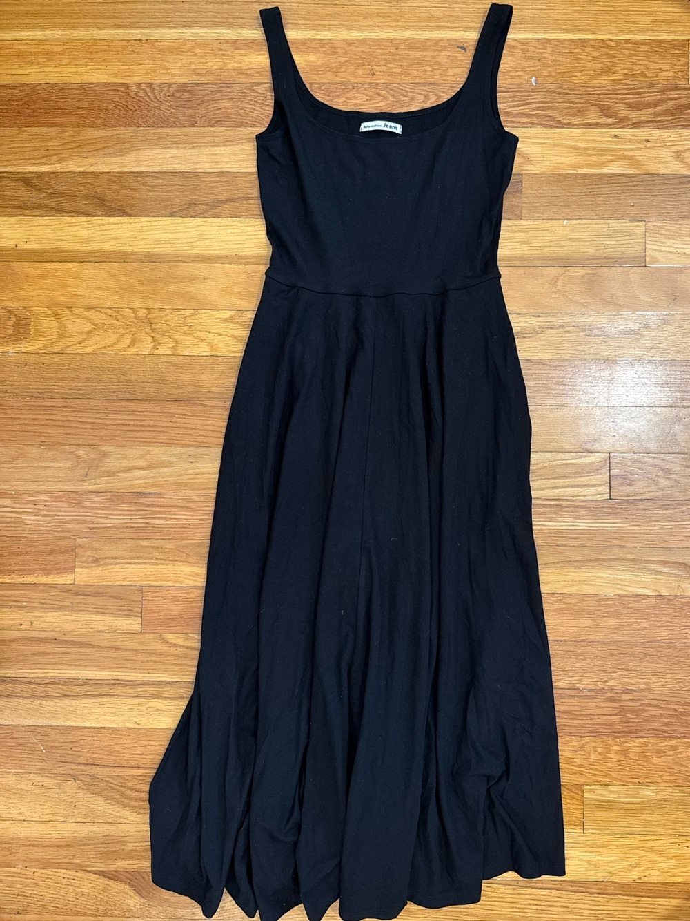 Reformation Jeans Black Scoop Neck Maxi Dress size small